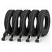 1aTTack.de 1m - Zwarte katoenen CAT 6a patchkabel - 5 stuks