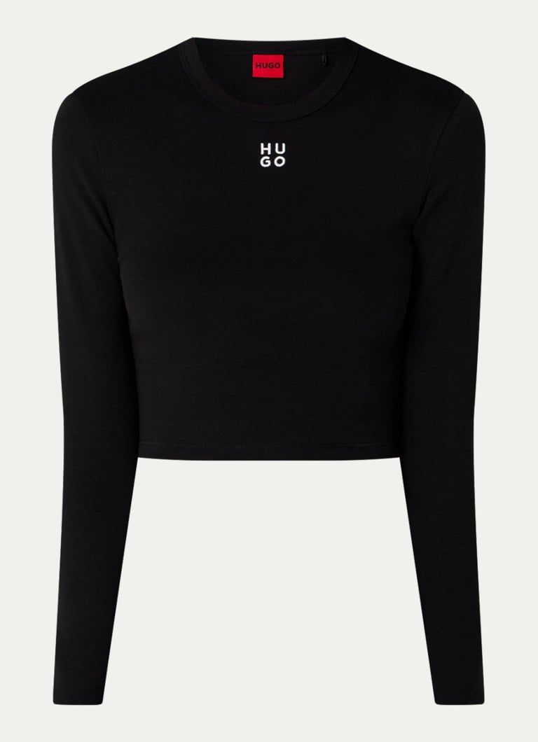 HUGO BOSS Dafilomena Cropped Longsleeve with Logo Embroidery