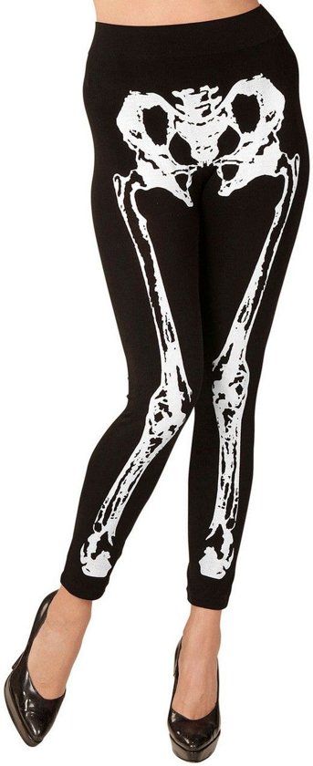 Widmann Spook & Skelet Kostuum Legging Skelet Tulla Vrouw Large / XL Carnaval kostuum Verkleedkleding