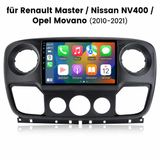 Android 15 2+64GB 10-inch autoradio met Carplay voor Renault Master III, Opel Movano B, Nissan NV400 (2010-2021)