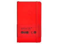 Antartik Notitieboek met elastiek, wit deksel, A6, gladde bladen, rood, 100 vellen, 80 g, FSC