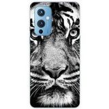 OnePlus Bedrukt siliconen hoesje compatibel met OnePlus 9 Tigre blanc et noir