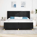 Prolenta Maison Exclusive - Boxspringbed met hoofdeinde, zwart, 200 x 200 cm, gestoffeerd