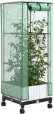 vidaXL Tuinschutting met Kasbedekking en Wielen Wit 40 x 40 x 129 cm