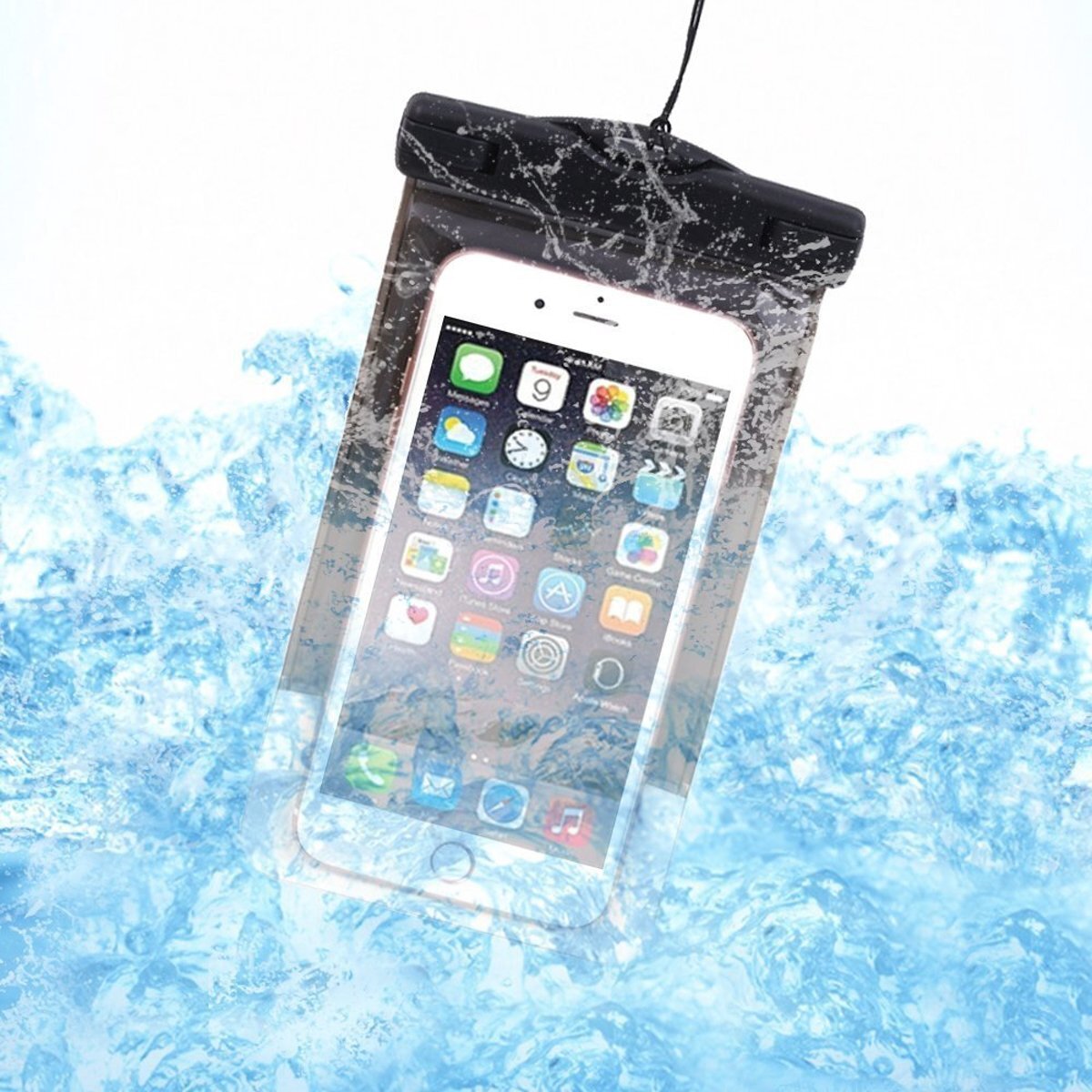 iCall Waterdicht Hoesje voor alle Telefoons tot 6 inch â€“ voor onder andere Apple iPhone 7 Plus / 6/6s Plus / 5/5S/5C/SE / Samsung Galaxy S7 Edge / S6 Edge Plus / Huawei P10 Lite â€“ Waterproof Case / Pouch - Waterdicht tot 10 meter