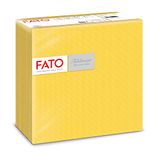 Fato - Droogpapieren servetten, airlaid, stof-effect, verpakking met 50 servetten, afmetingen 40 x 40 gevouwen in 4, kleur geel schaduw