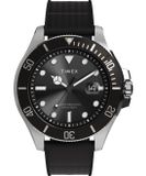 Timex Harborside Coast TW2Y09200 Herenhorloge - Zwart Rubber - Ø 42 mm