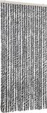 vidaXL - Vliegengordijn - 90x220 cm - Chenille - Grijs en Zwart-wit