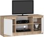BDW, commode, meuble TV, 120x55x40 cm, Chêne Sonoma - Blanc