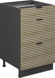 Vicco Keukenonderkast Fame-Line, Eiken paneel/Antraciet, 50 cm, WB Marmer