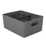 tatay Baobab Organizer-boxen (1 x 15 l, 1 x 5 l, 2 x 1,5 l) en deksel 15 l, antracietgrijs