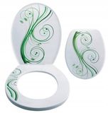 Bisk Jaśmin Serie - Ovale Toiletbril - Kunststof - Wit - Groen