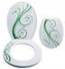 Bisk Jaśmin Serie - Abattant de toilette ovale - Plastique - Blanc - Vert