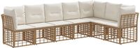 vidaXL - Hoek loungeset - Naturel - Polyester - 7 zitplekken - Exclusief kussens