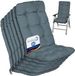 Beautissu Flair HL Stoelkussen Set 6x Hoge Rugleuning 120x50x8 cm Duifblauw