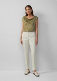 s.Oliver Sigarettenbroek in slim fit met elastische tailleband Beige