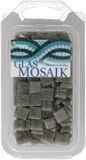 Glorex Hobby mozaiek steentjes/tegeltjes - vierkant - 140x stuks - donkergrijs - 1 x 1 cm