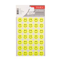 Tanex Smiling Face stickers klein neongeel (70 stuks)