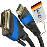 KabelDirekt – 2x HDMI DVI adapterkabel – 2x1,5m | Bi-directioneel monitor kabel, DVI-D 24+1/High Speed, HDMI-apparaten met monitors aansluiten, Full HD/1080