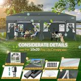 Merkloos Pop-Up Tent - Partytent - Tuin Tent - Markt Tent - Waterdicht 210D Oxford Polyester - Verstelbare Hoogte - UPF 50+ Zonbescherming - Zwart