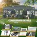 Merkloos Pop-Up Tent - Partytent - Tuin Tent - Markt Tent - Waterdicht 210D Oxford Polyester - Verstelbare Hoogte - UPF 50+ Zonbescherming - Zwart