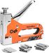 ValueMax Pistolet à rivets 3 en 1 avec 3000 rivets, agrafeuse manuelle pour agrafes type 140, 28, 8, idéal pour rénovations, rembourrage, décoration, meubles