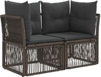 vidaXL Tuinbank 2-Aantal zitplaatsen Grijs polyrattan