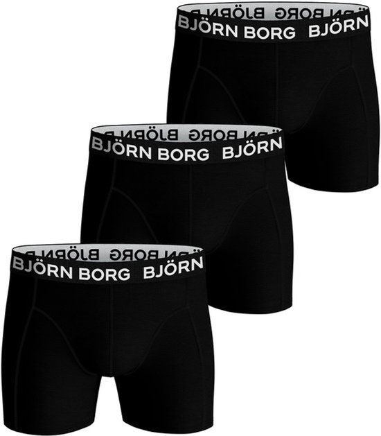 Bjorn borg Björn Borg Cotton Stretch Boxershort Heren Zwart - 3 stuks - Maat S