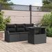 Maison Exclusive - Set van vijf tuinbankkussens, noir, en polyrotin