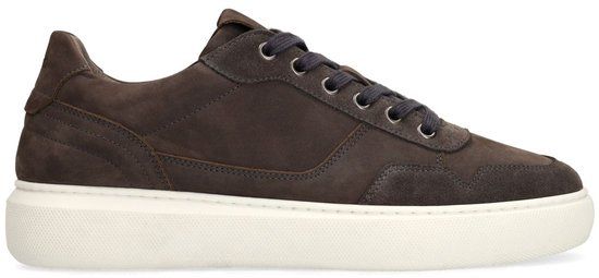 Manfield - Heren - Grijze suède sneakers - Maat 41