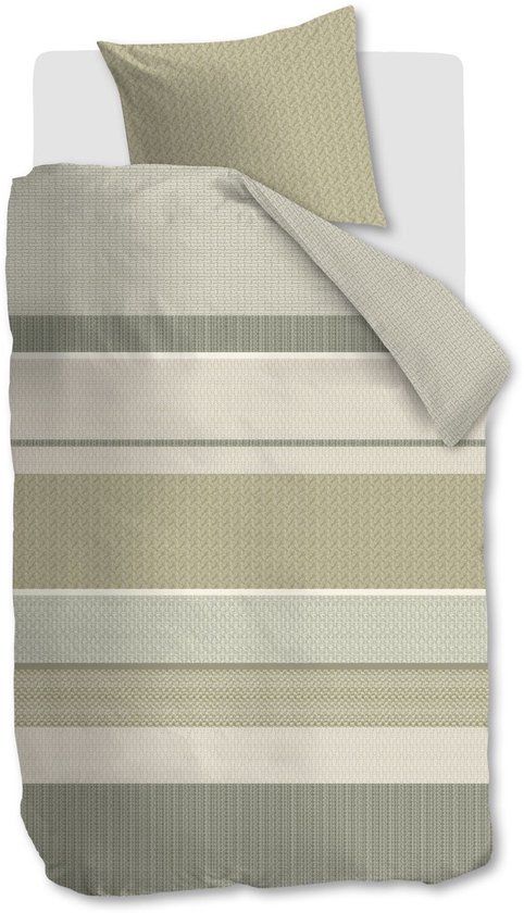 Beddinghouse Hilde dekbedovertrek - Eenpersoons - 140 x 200/220 cm - Grijs Groen