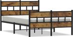 vidaXL Bedframe - Metaal - Eikenkleurig gerookt - 120x200 cm