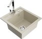 Mexen Vito évier en granit 1 bac avec robinet de cuisine Rita, beige