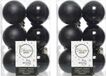 Decoris Kerstballen - 24 stuks - Zwart - 6 cm Diameter - Kunststof - Mat/Glans