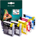 Brother 5x Encre d'imprimante pour Brother LC-980 985 1100 XL | Noir + Jeu de couleurs