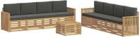 vidaXL Buiten bank set 9 st Wit en antracietkleurig Polyester