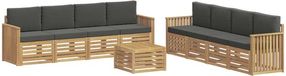 vidaXL Buiten bank set 9 st Wit en antracietkleurig Polyester