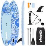 Virtufit Splash Opblaasbaar SUP Board 255 cm - Complete Set - Inclusief Pomp, Peddel, Draagtas, Accessoires - Stand Up Paddle Board - Paars