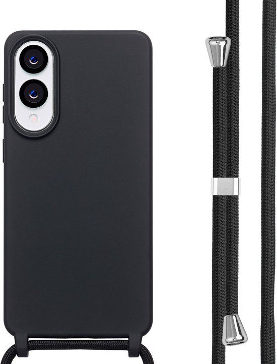 imoshion Siliconen hoesje met koord voor de Samsung Galaxy S25 Edge - Zwart