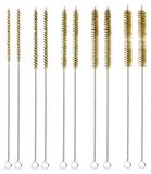 Merkloos Buisborstelset - 10-delig - 6, 8, 10, 12 en 15 mm - Messing draadborstel - Houten handvat