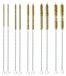 Merkloos Buisborstelset - 10-delig - 6, 8, 10, 12 en 15 mm - Messing draadborstel - Houten handvat