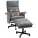 HOMCOM Fauteuil de massage électrique, relaxant, 78 x 93 x 99 cm, gris | Repose-pieds, télécommande, 8 zones de massage, tissu imitation lin