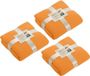 James & Nicholson 3x couverture/plaid polaire orange 130 x 170 cm