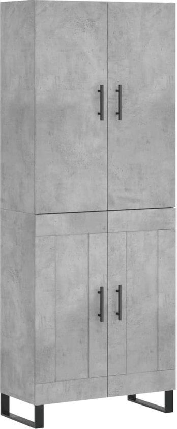 VidaXL Hoge kast 69,5x34x180 cm bewerkt hout betongrijs