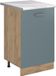 Vicco R-Line meuble de cuisine bas, bleu-gris/doré chêne, plan de travail en marbre de 50 cm