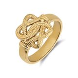 Lucardi Unisex Stalen goldplated ring met surinaamse mattenklopper - Ring - Staal - Goudkleurig - 17 / 53 mm