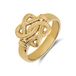 Lucardi Unisex Stalen goldplated ring met surinaamse mattenklopper - Ring - Staal - Goudkleurig - 17 / 53 mm