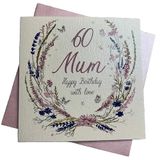 Wit White Cotton Cards 60e Verjaardag Kaart