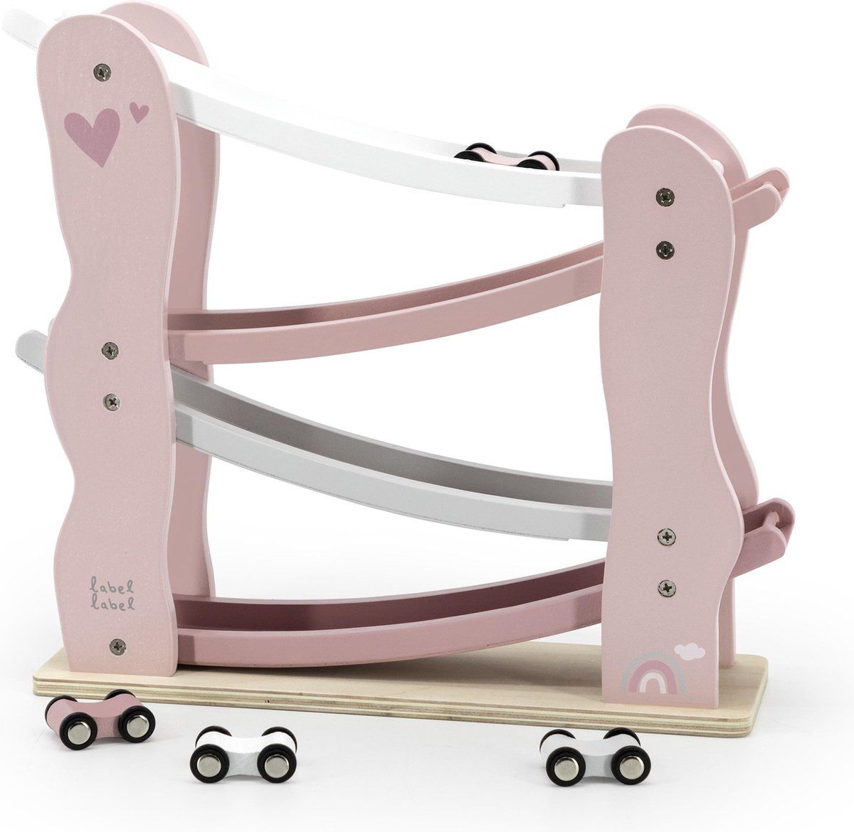 Label-Label Houten Autobaan Roze