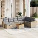 Maison Exclusive - Ensemble de meubles de jardin 9 pièces avec canapé et coussins, beige, en polyrotin